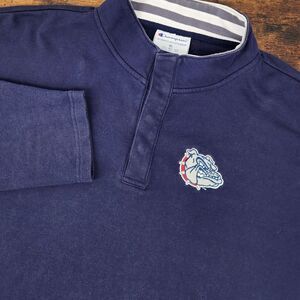 GONZAGA Bulldogs Men's Champion 1/4 Snap Sweater Navy‎ Blue Embroidered XL